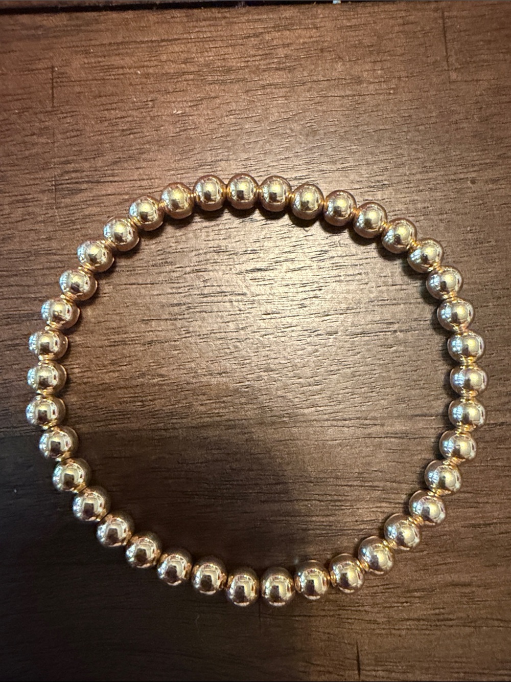 Park and Beach Gold Beaded Stretch Bracelet - Size Large